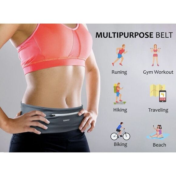Running Belt Waist Fanny Pack Phone Holder Pouch Jogging Workout Fitness Size M - Picture 2 of 9